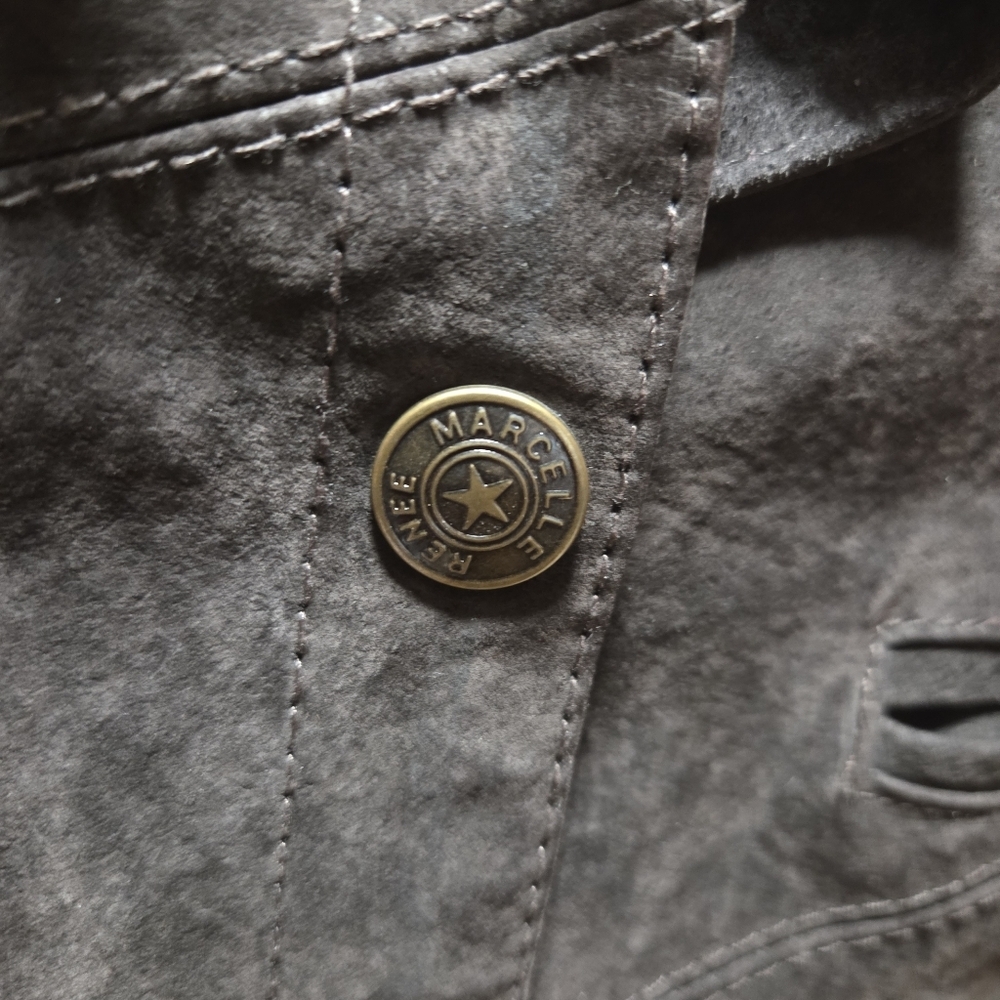 Vintage Y2K Marcelle Renee Hypo Active Chocolate Brown Suede Jacket Size Medium - Picture 4 of 6